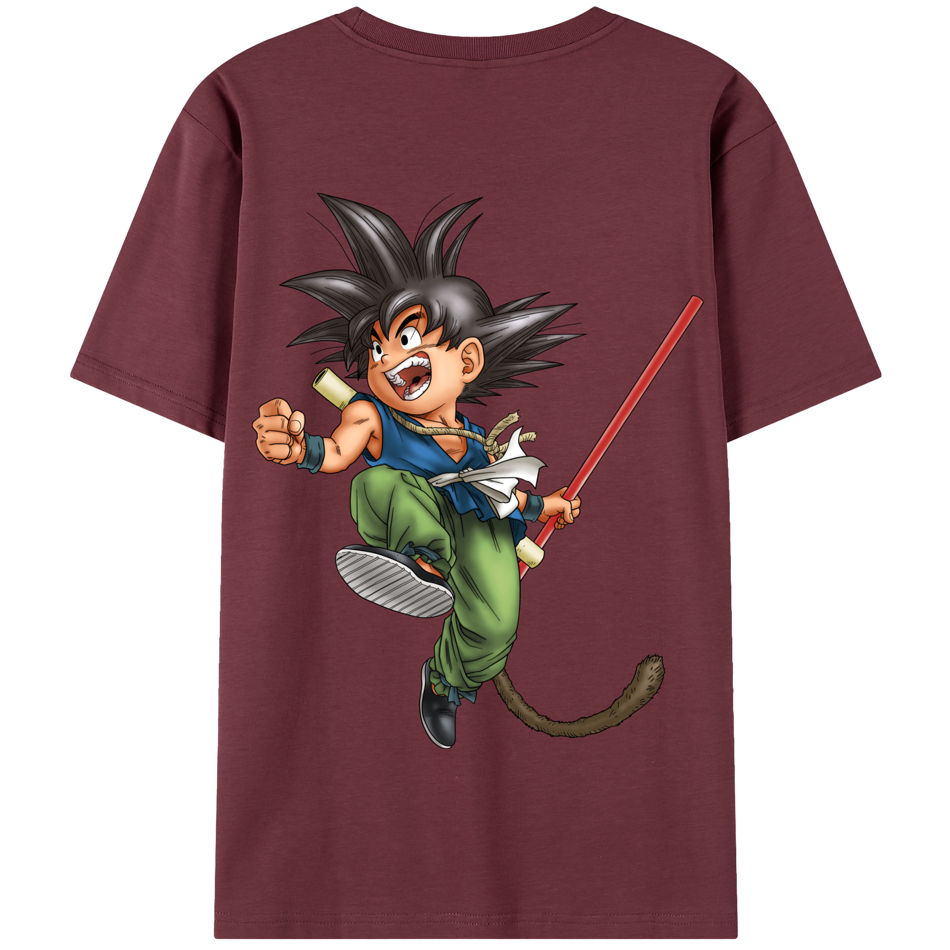 （画像用） ドラゴンボール 孫悟空（そん ごくう）Son Goku カカロット DRAGON BALL Kakarotto 綿100％半袖Tシャツ（背面プリント）